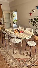 VALENTİNO MASA TAKIM 90*160 METAL LİZA SANDALYE