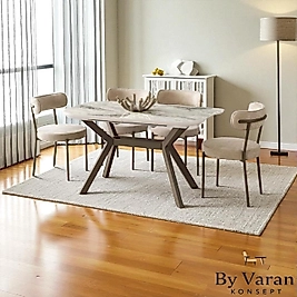 VALENTİNO MASA TAKIM AÇILIR 80*130 METAL VERA SANDALYE