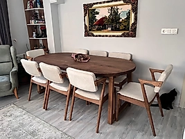 CEVİZ MASA TAKIM - VİKTOR SANDALYE