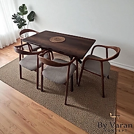 BAROK MASA TAKIM 80*140 AHŞAP YILAN SANDALYE