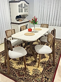 VALENTİNO 80*130 MASA TAKIM - HASIRLI ZİON SANDALYE
