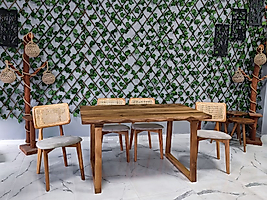 Doğal Ceviz Masa Takım - Hazeran Sandalye