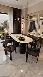 PORSELEN MASA TAKIMI 90*180 AHŞAP T SANDALYE