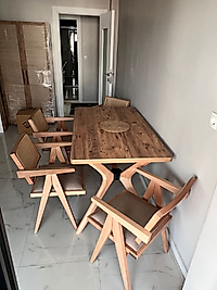 BUKET MASA TAKIM 80*140 AHŞAP LUNA SANDALYE