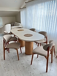 TRAVERTEN AÇILIR 90*160 MASA TAKIM - BAŞKENT SANDALYE