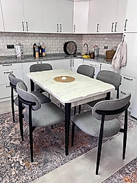 GİRNE MARMO MASA TAKIM - LİZA SANDALYE