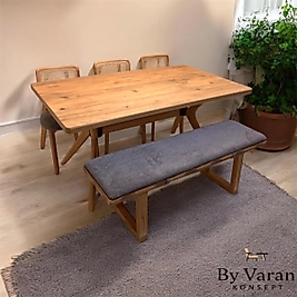 ANTİK MASA TAKIM 90*160 AHŞAP BENCH-ZİON SANDALYE