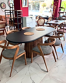 BLACK MASA TAKIM 90*200 AHŞAP AKREP SANDALYE