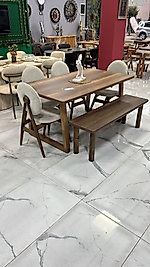 DEMET MASA TAKIM 90*160 AHŞAP ROZET SANDALYE