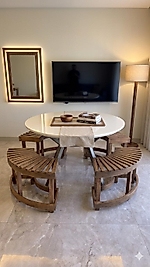 DESIGN YUVARLAK MASA TAKIM 120 ÇAP AÇILIR - AHŞAP BENCH