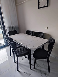 Girne Marmo Masa Takım - Nil Sandalye Takımı