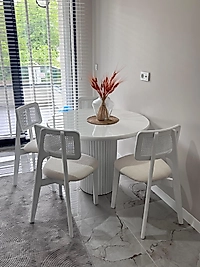 DEMET 105 LİK MASA TAKIM - AHŞAP HAZERAN SANDALYE