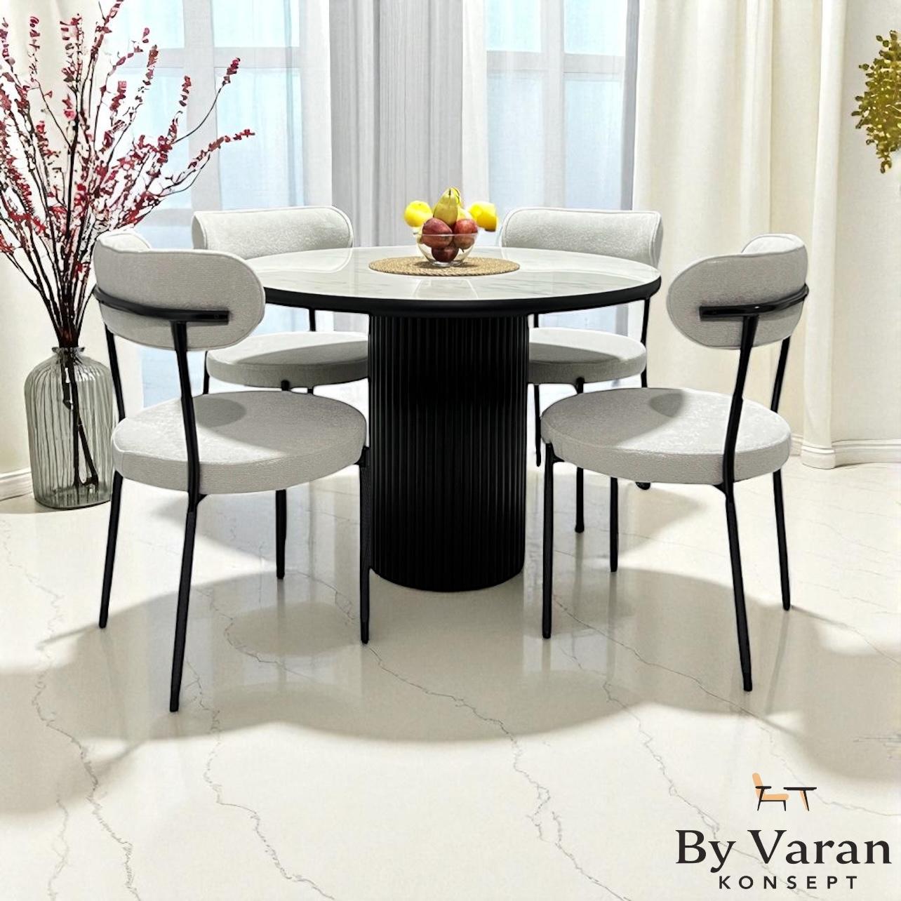 BLACK AND WHİTE MASA TAKIM - VERA SANDALYE
