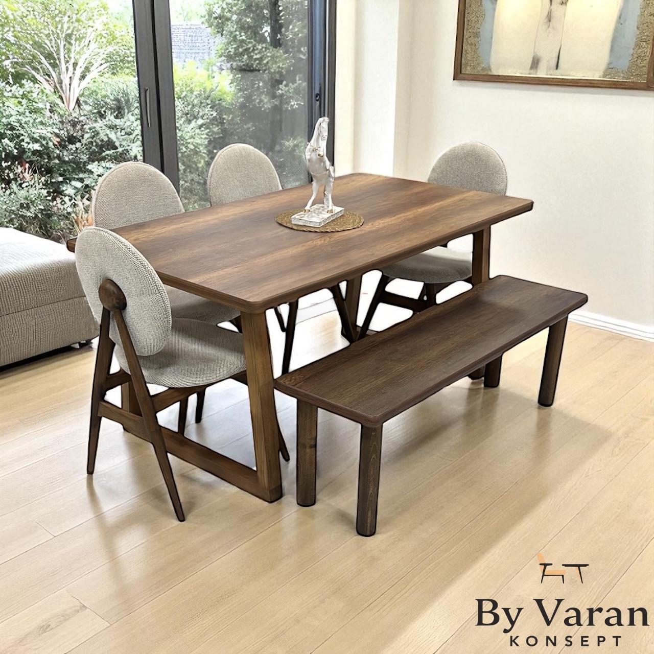 DEMET MASA TAKIM 90*160 AHŞAP ROZET SANDALYE