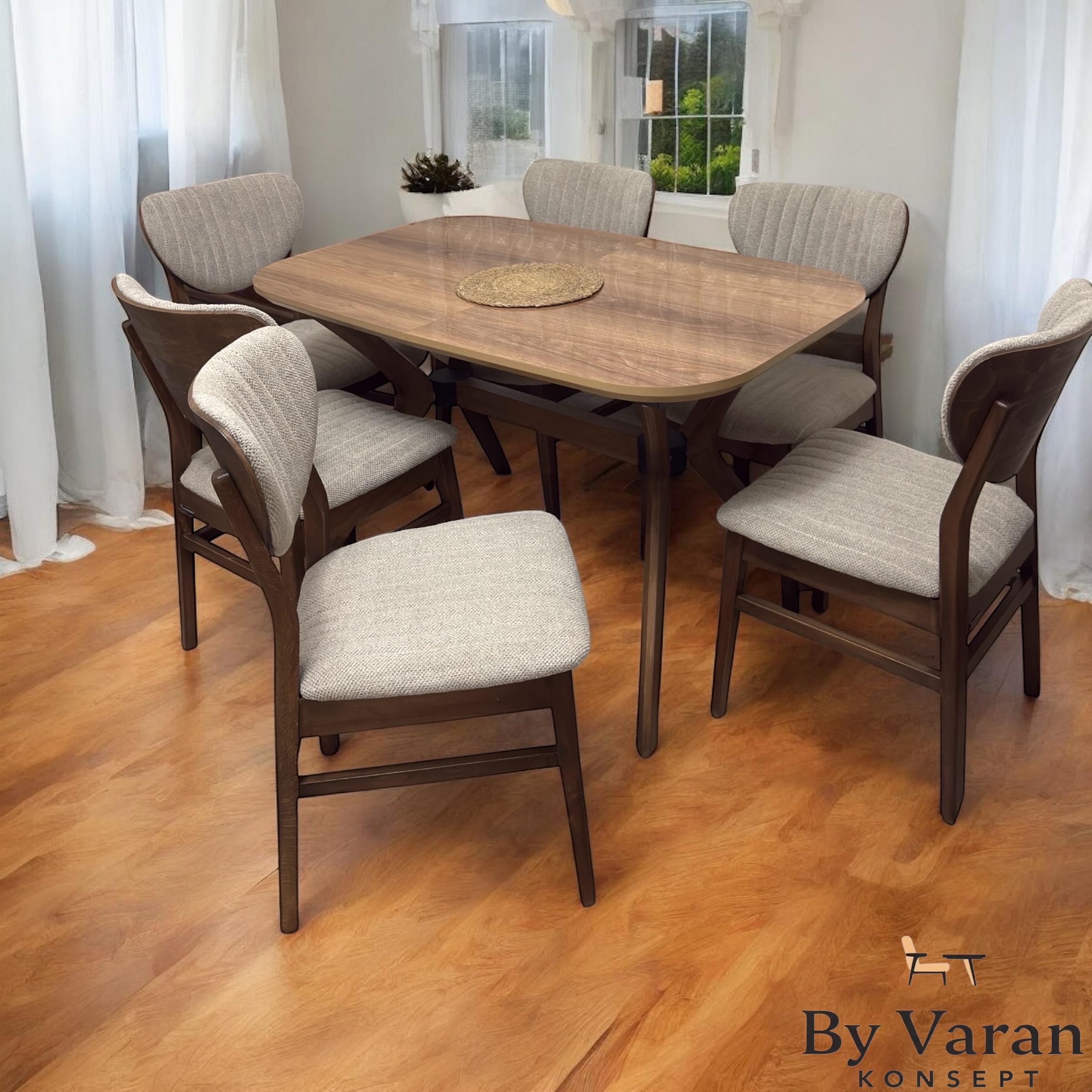VALANTİNO MASA TAKIM 80*130 AÇILIR AHŞAP ELMA SANDALYE