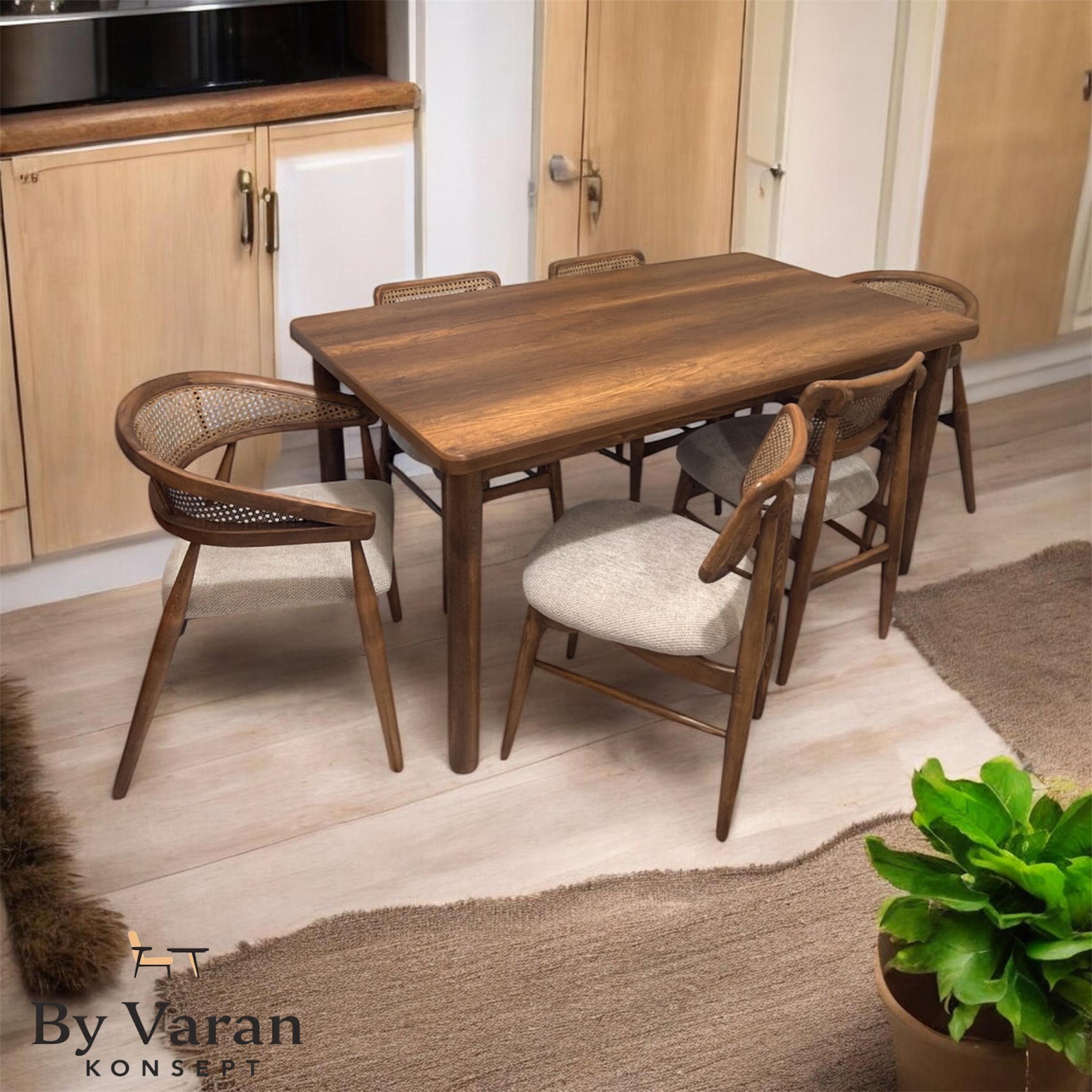 BAROK MASA TAKIM 90X160 AHŞAP GAZEL-ZİON SANDALYE