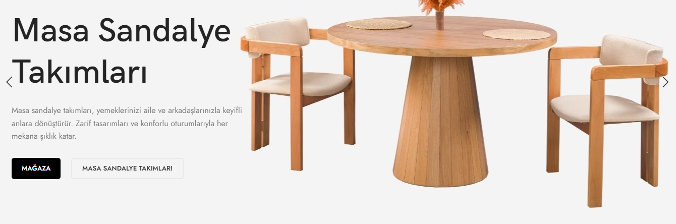 ahşap masa sandalye